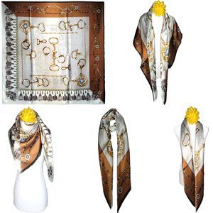 NWT Genuine 100% Mulberry Silk Satin Scarf 42"x42" Large Square Shawl 59791